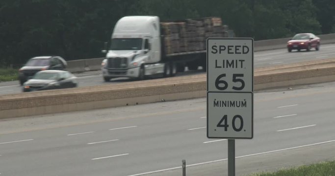 Speed Limit Sign On Interstate / Highway 65 Mph