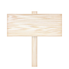 Wooden sign isolated on white background