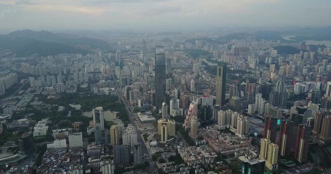 Aerial scene of shenzhen, China 4k video