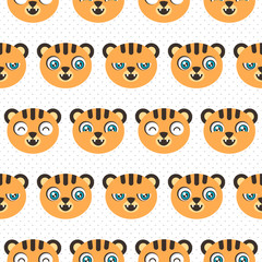 A wild animal tiger seamless illustration.