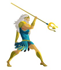 poseidon neptune greek roman god of the sea with trident © matiasdelcarmine