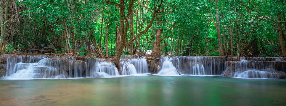 Waterfall panoramic landscape in Thailand