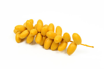 Raw yellow date palm or Dates, healthy fruit
