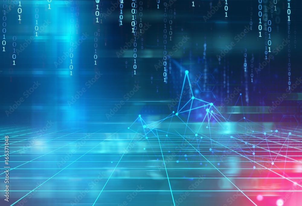 Leinwandbilder digital code number abstract technology background