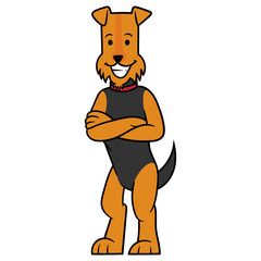 Cartoon Schnauzer Dog Vector Illustration