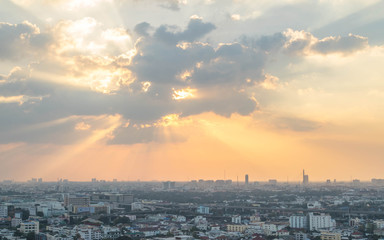 Sunset & Cityscape at Bangkok, Thailand