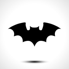 Flying bat silhouette. Vector illustration