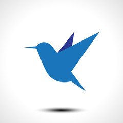 Hummingbird icon isolated on white. Vector illustration