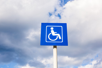 Parking sign for disabled people