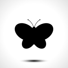 Butterfly icon, Butterfly silhouette on white background