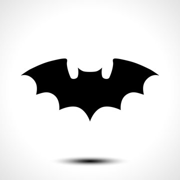 Flying bat silhouette. Vector illustration