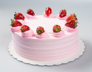 cake or cake with strawberries on a background.