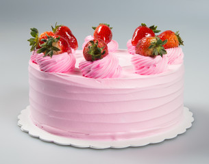 cake or cake with strawberries on a background.