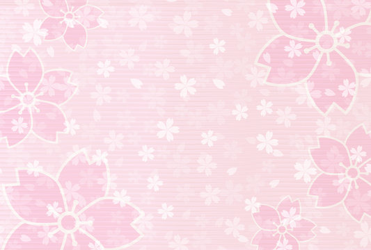 桜　年賀状　和紙　背景