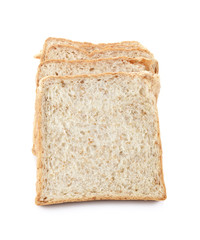 Sliced brown bread isolated on white, clipping path included
