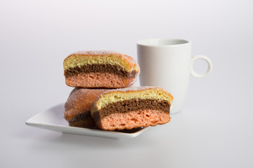 donut or donut and coffee on a background.
