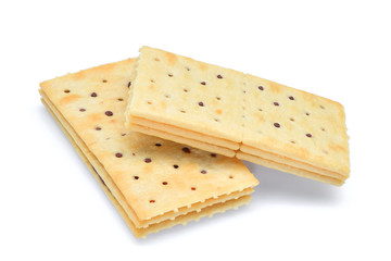 two biscuits isolated on white background