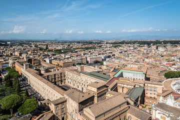 Naklejka premium Aerial view of vatican Museums from from the dome of Basilica