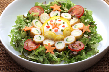 豆腐の野菜サラダ Salad of tofu and vegetables