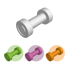 Vector set of isolated dumbbells on a white background