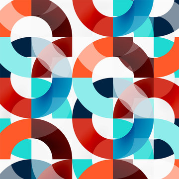Colorful rings on grey background, modern geometric pattern design