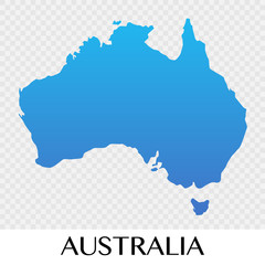 Australia map in Asia continent illustration design