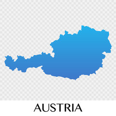 Austria map in Europe continent illustration design