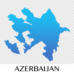 Obraz premium Azerbaijan map in Asia continent illustration design