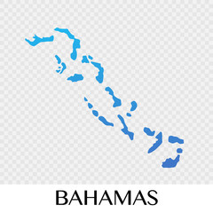 Bahamas map in North America continent illustration design