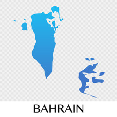Bahrain map in Asia continent illustration design
