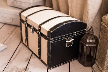 Small decorative old treasure chest