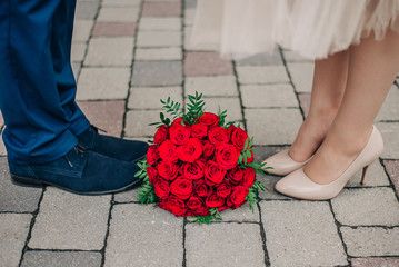 Feet of the newlyweds
