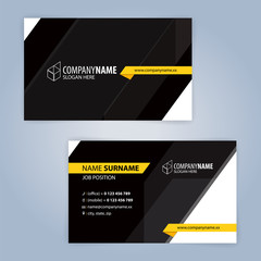 Yellow and Black modern business card template, Illustration Vector 10