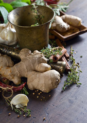 Ginger and herbs