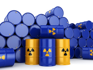 3D rendering radioactive barrels © apopium