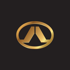 letter A emblem logo design concept template