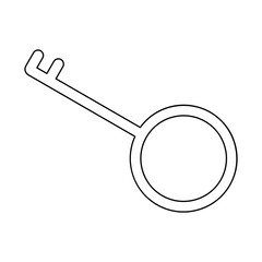 Key black color path icon .