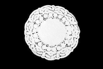 paper coaster isolated on black