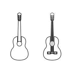 Obraz premium Guitar black color path icon .