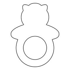 Rattle black color path icon .