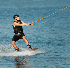 Fototapeta premium Sportsman wakeboarding