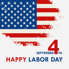 American Labor day greeting card vector illustration