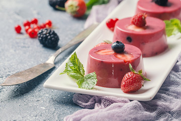 Summer dessert with berries