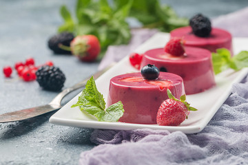 Summer dessert with berries