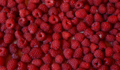 Background of ripe raspberries.