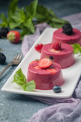 Summer dessert with berries