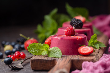 Summer dessert with berries