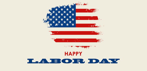 American Labor day greeting card vector illustration