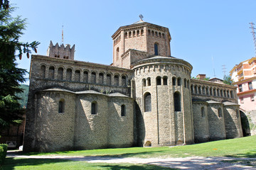 Fototapeta na wymiar The apsis or apse of the Monastery of Saint Mary in Ripoll, Catalonia, Spain