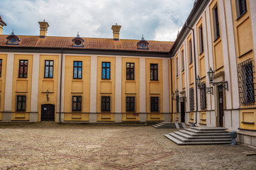Fototapeta premium Belarus: Niasvish, Nesvizh, Nesvyziaus, Nieswiezu residential castle in the summer 